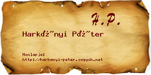 Harkányi Péter névjegykártya